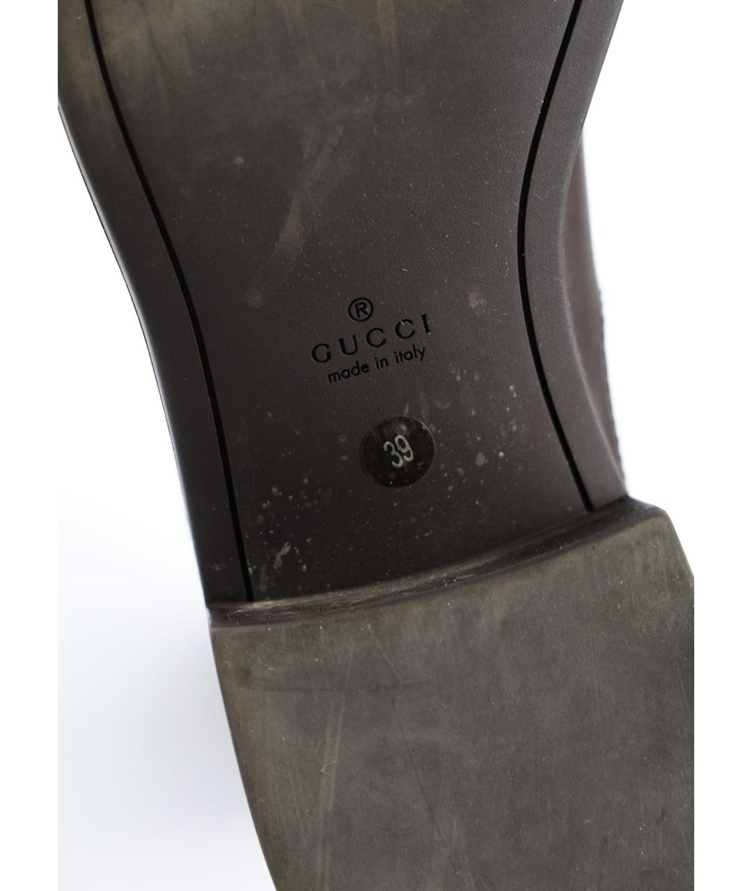 GUCCI Черные кожаные сапоги, фото 5