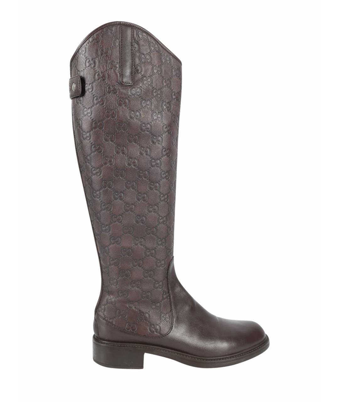 GUCCI Черные кожаные сапоги, фото 1