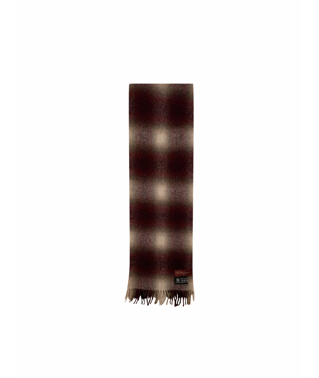 MULBERRY Бордовый шерстяной шарф, фото 1