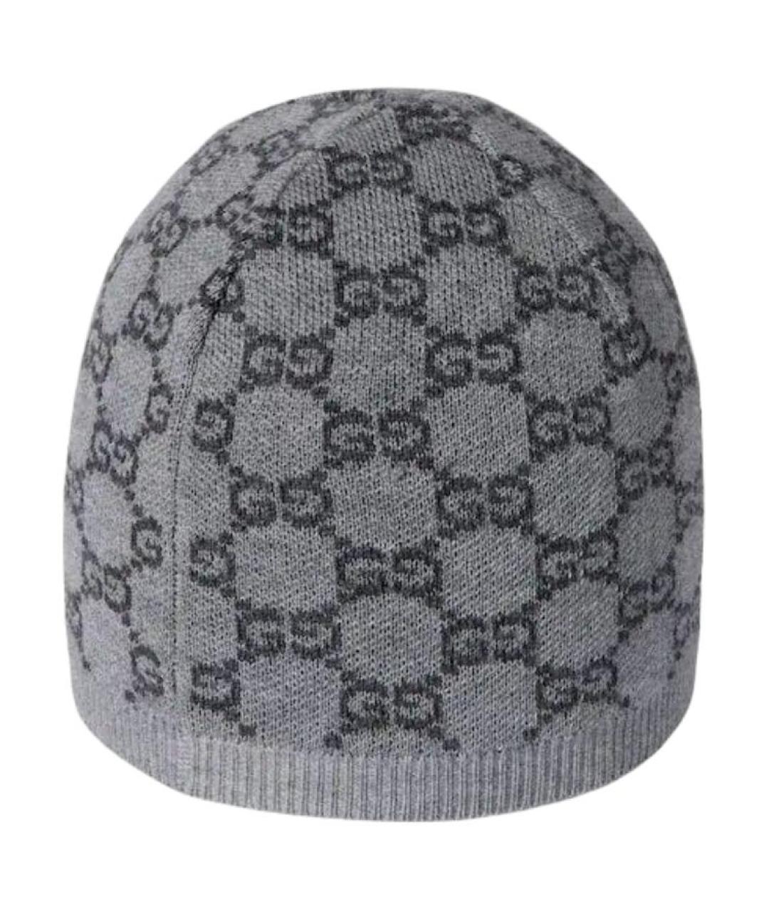 GUCCI Серая шерстяная шапка, фото 2