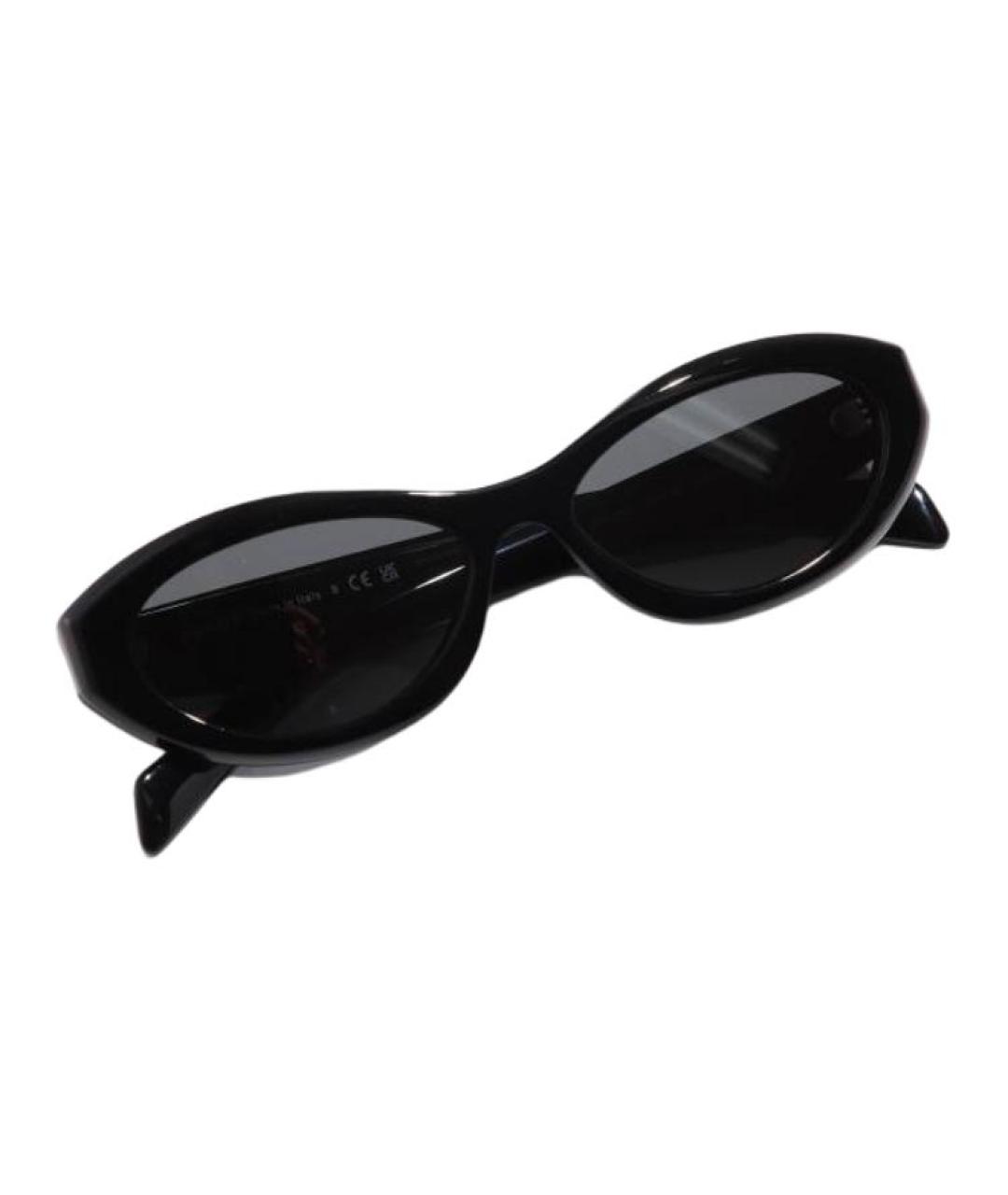 PRADA Черные пластиковые солнцезащитные очки, фото 2