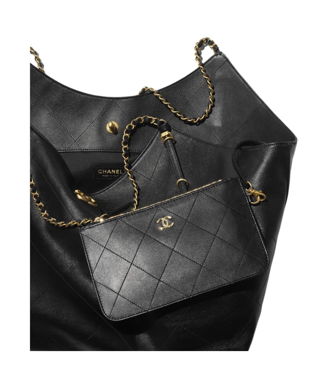 CHANEL Черная кожаная сумка через плечо, фото 4