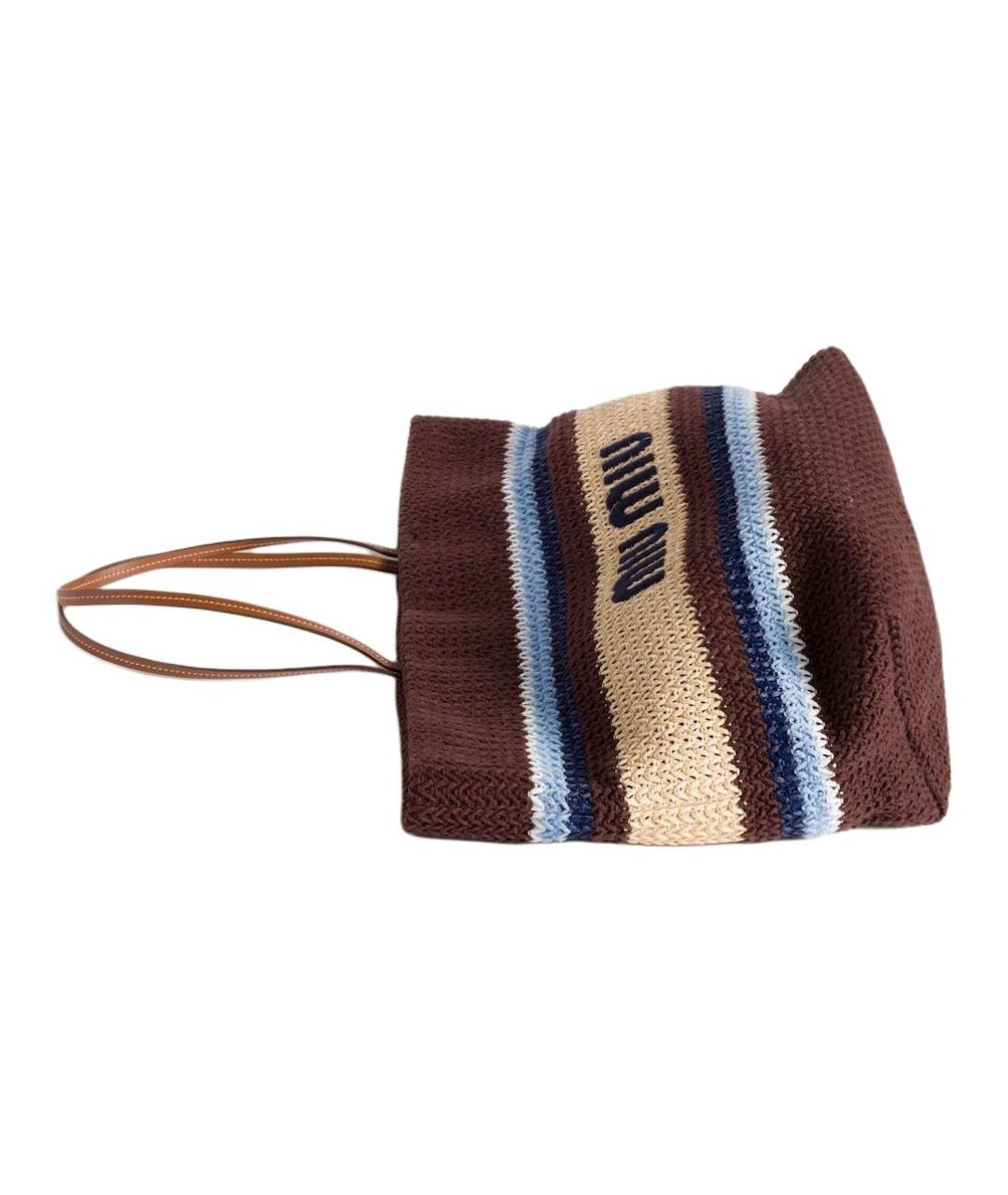 MIU MIU Коричневая хлопковая сумка через плечо, фото 3