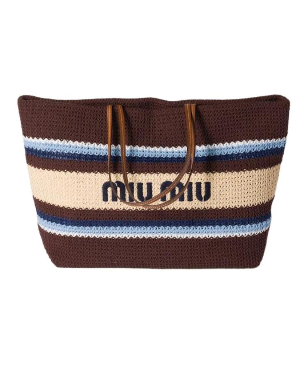 MIU MIU Коричневая хлопковая сумка через плечо, фото 1