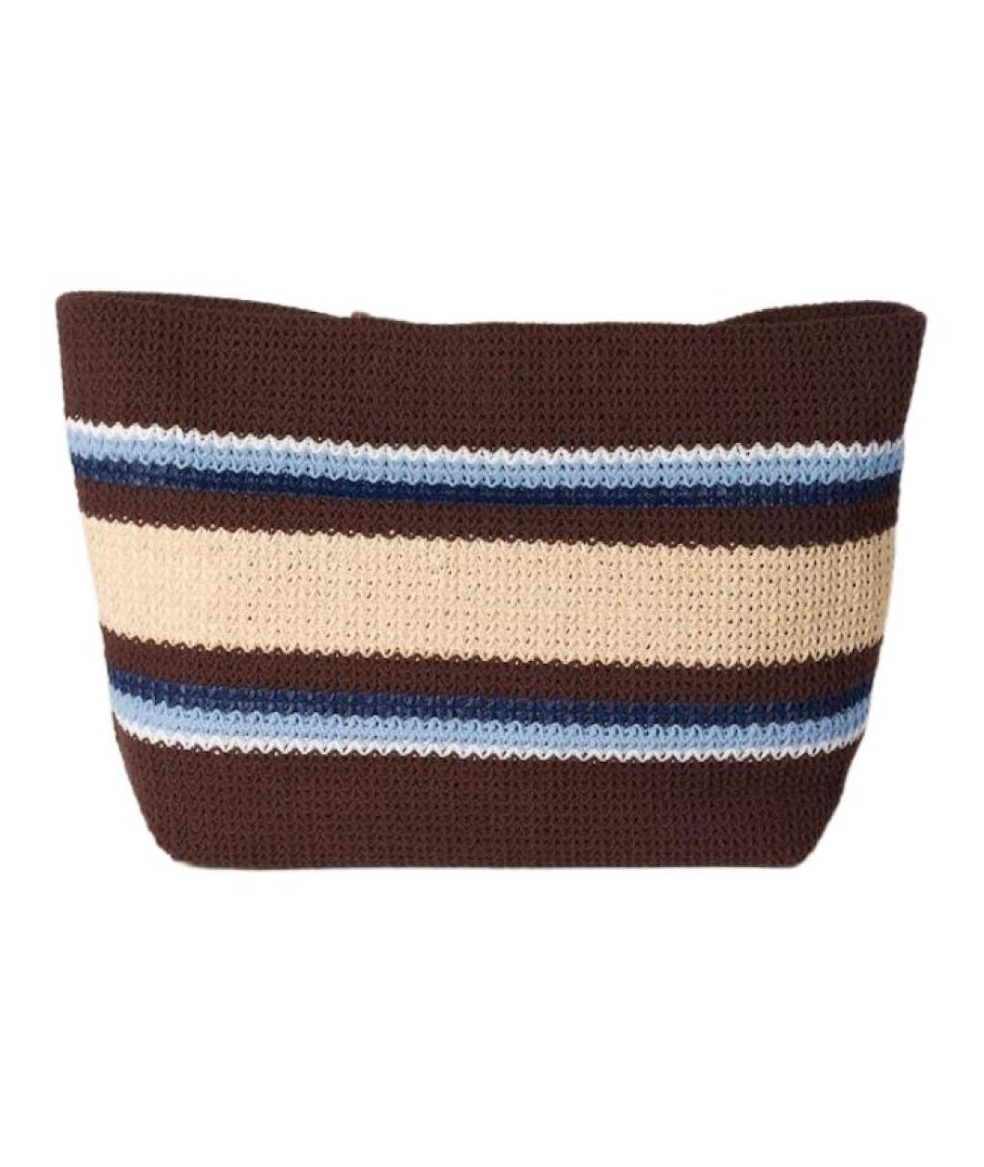 MIU MIU Коричневая хлопковая сумка через плечо, фото 4