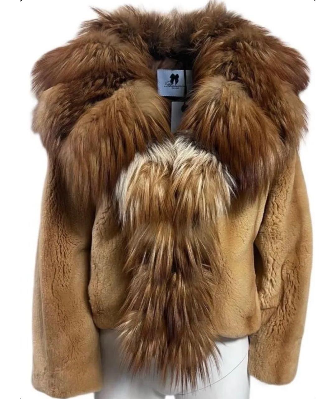 BLUMARINE Коричневая шелковая шуба, фото 3