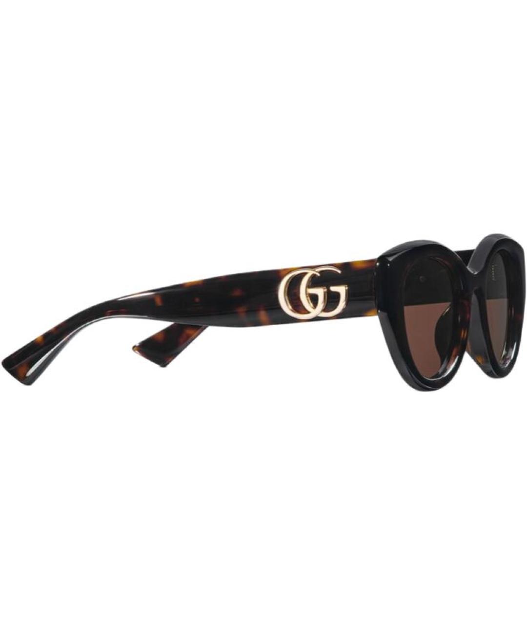 GUCCI Коричневые пластиковые солнцезащитные очки, фото 3