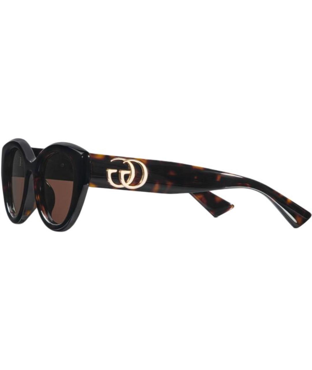 GUCCI Коричневые пластиковые солнцезащитные очки, фото 1