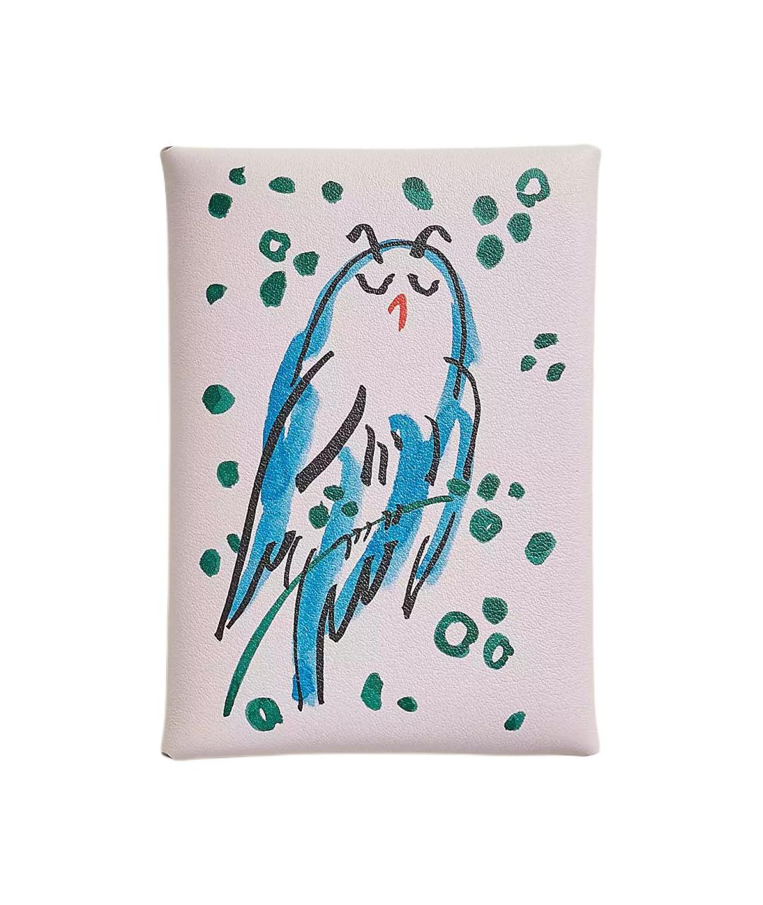 HERMES Фиолетовый кожаный кардхолдер, фото 1