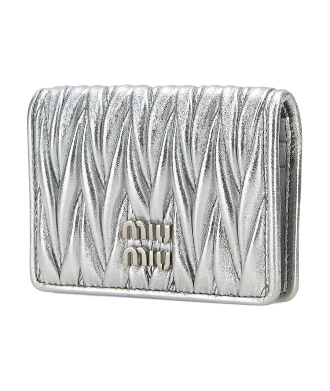 MIU MIU Серебрянный кожаный кардхолдер, фото 2