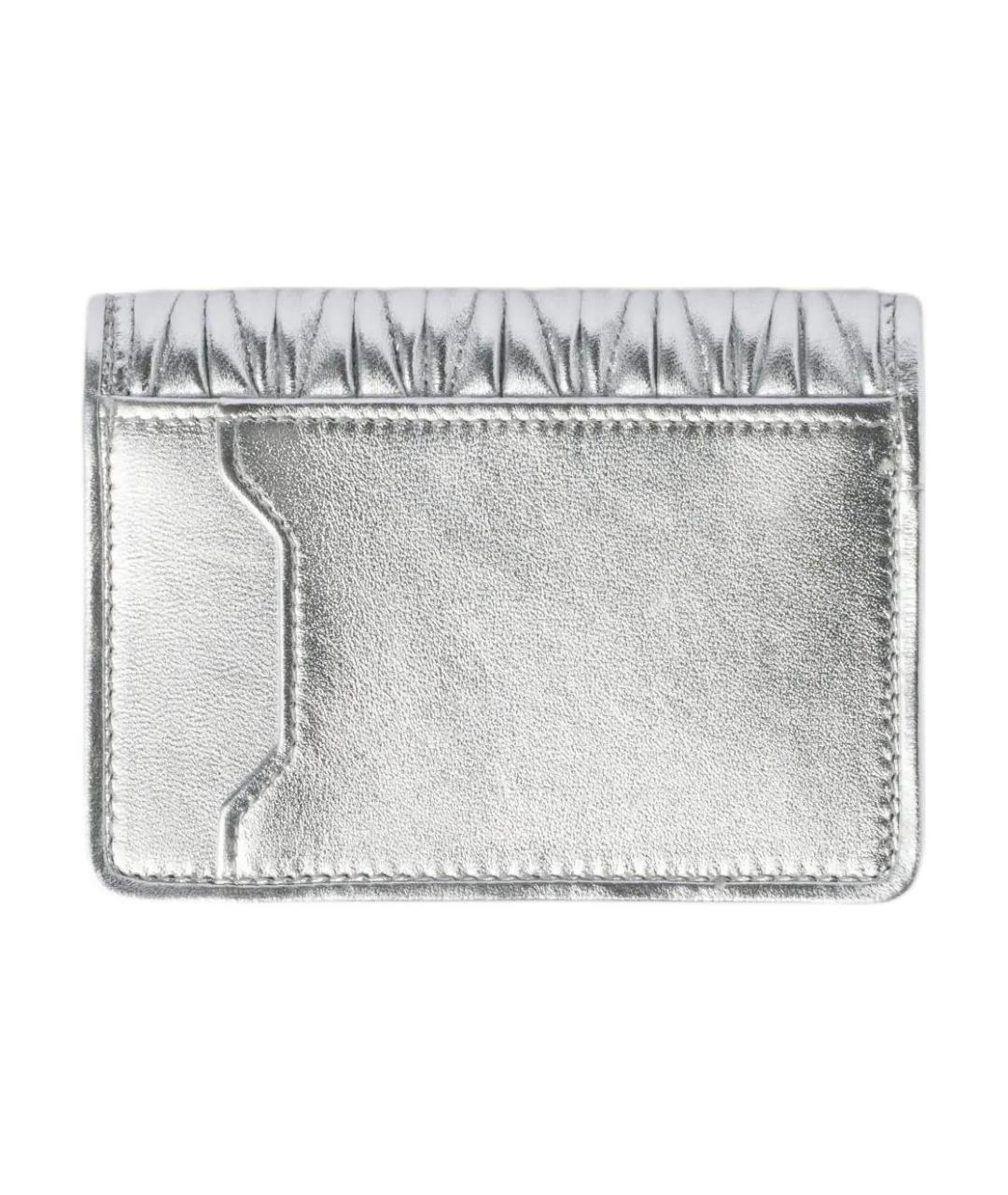 MIU MIU Серебрянный кожаный кардхолдер, фото 3