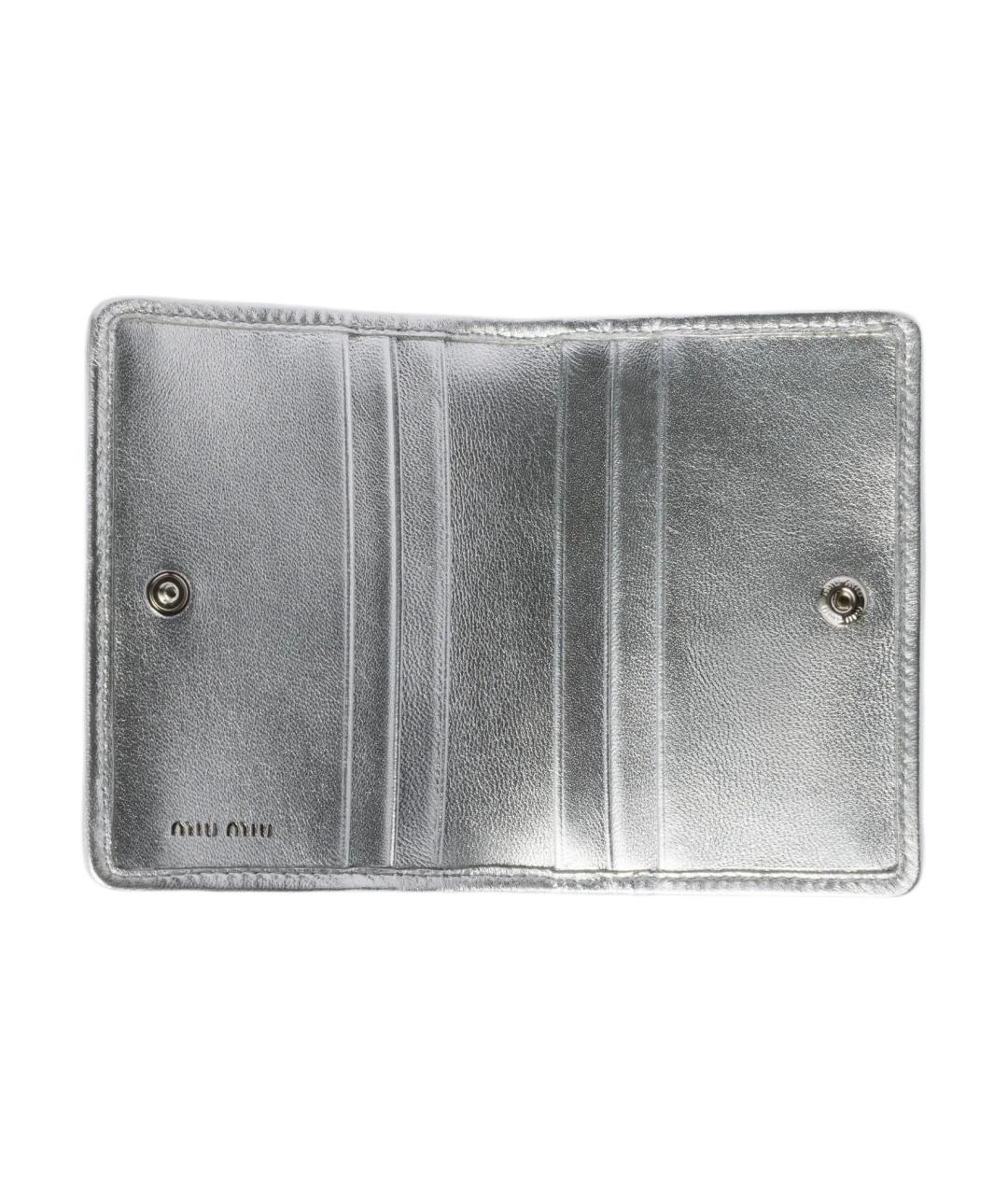 MIU MIU Серебрянный кожаный кардхолдер, фото 4