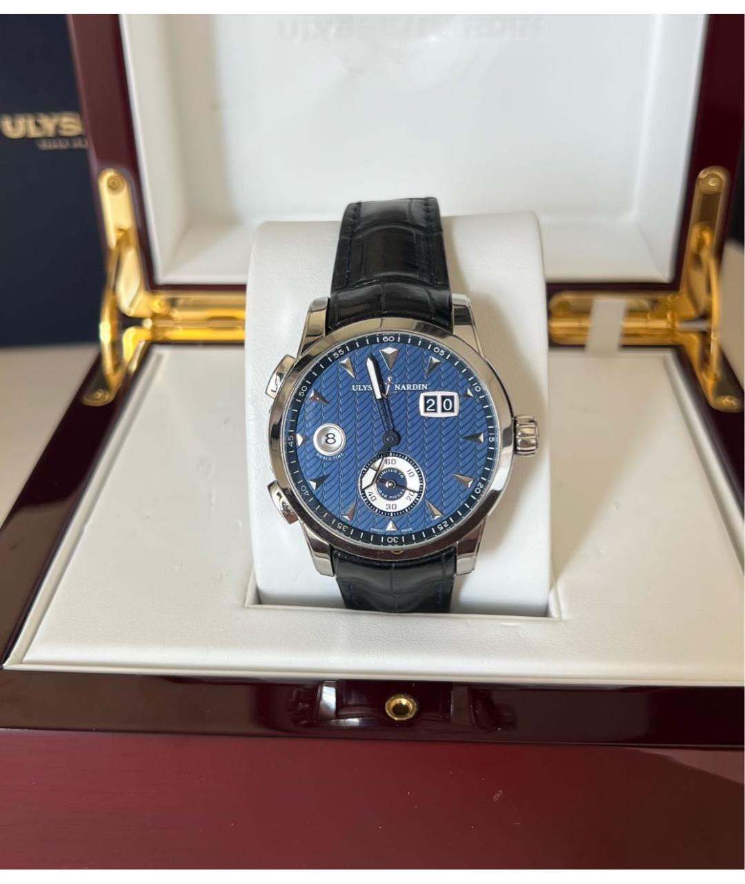 Ulysse Nardin Темно-синие стальные часы, фото 2