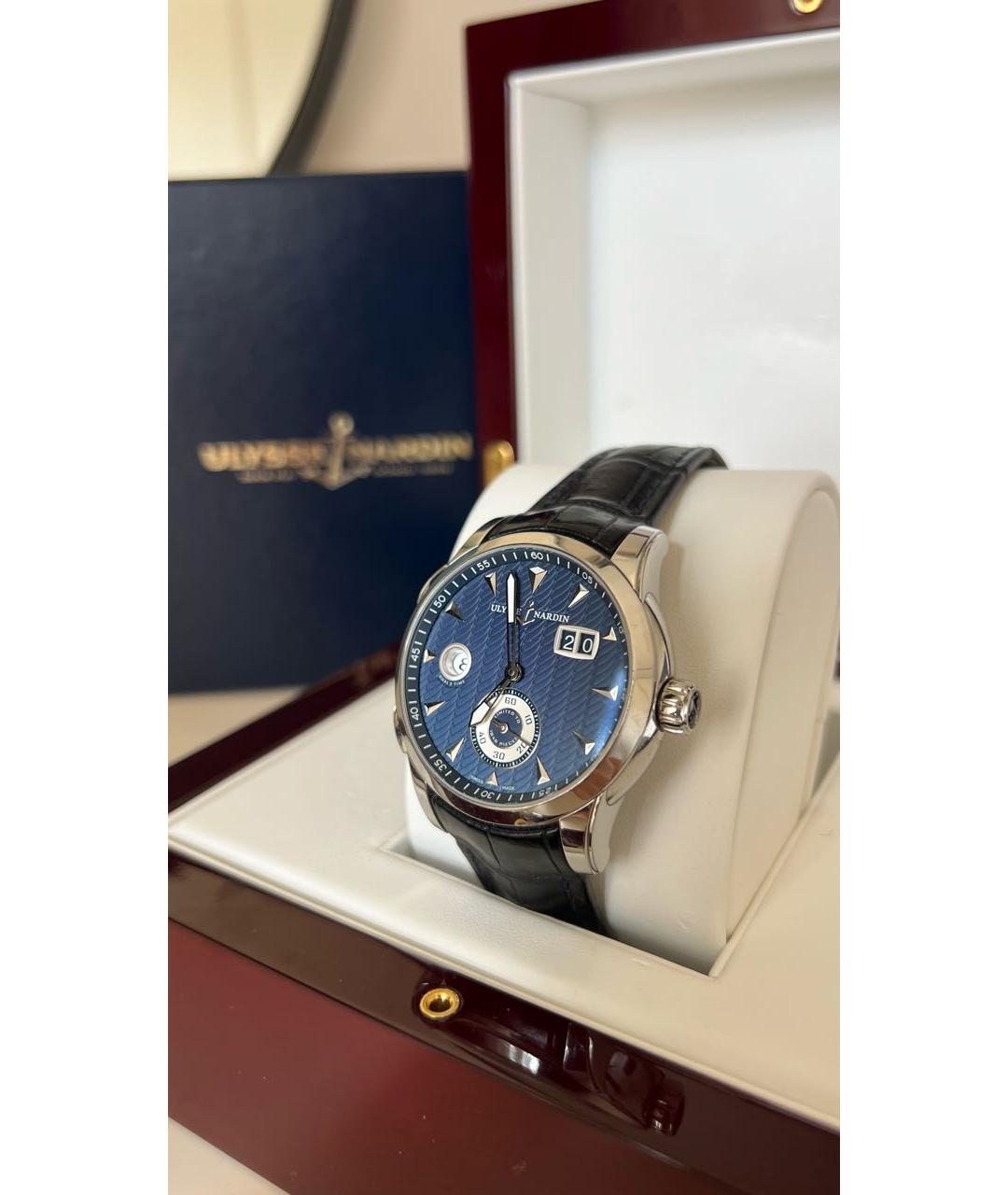 Ulysse Nardin Темно-синие стальные часы, фото 4
