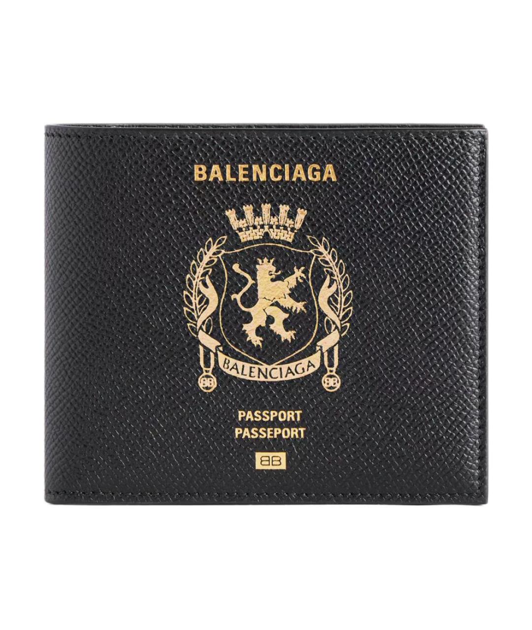 BALENCIAGA Черный кожаный кошелек, фото 1