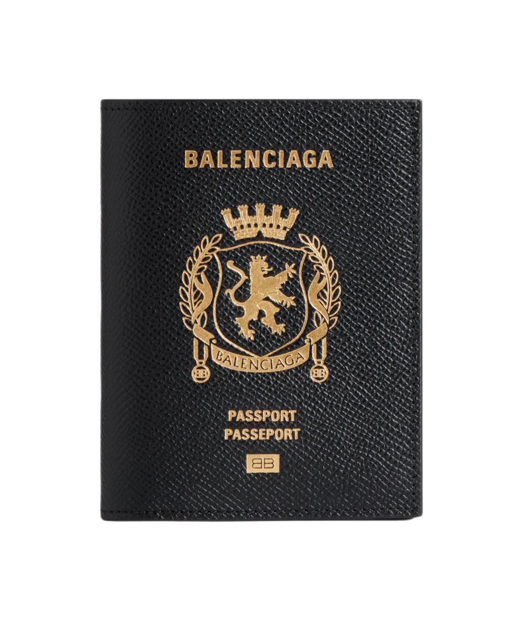 BALENCIAGA Черный кожаный кошелек, фото 1