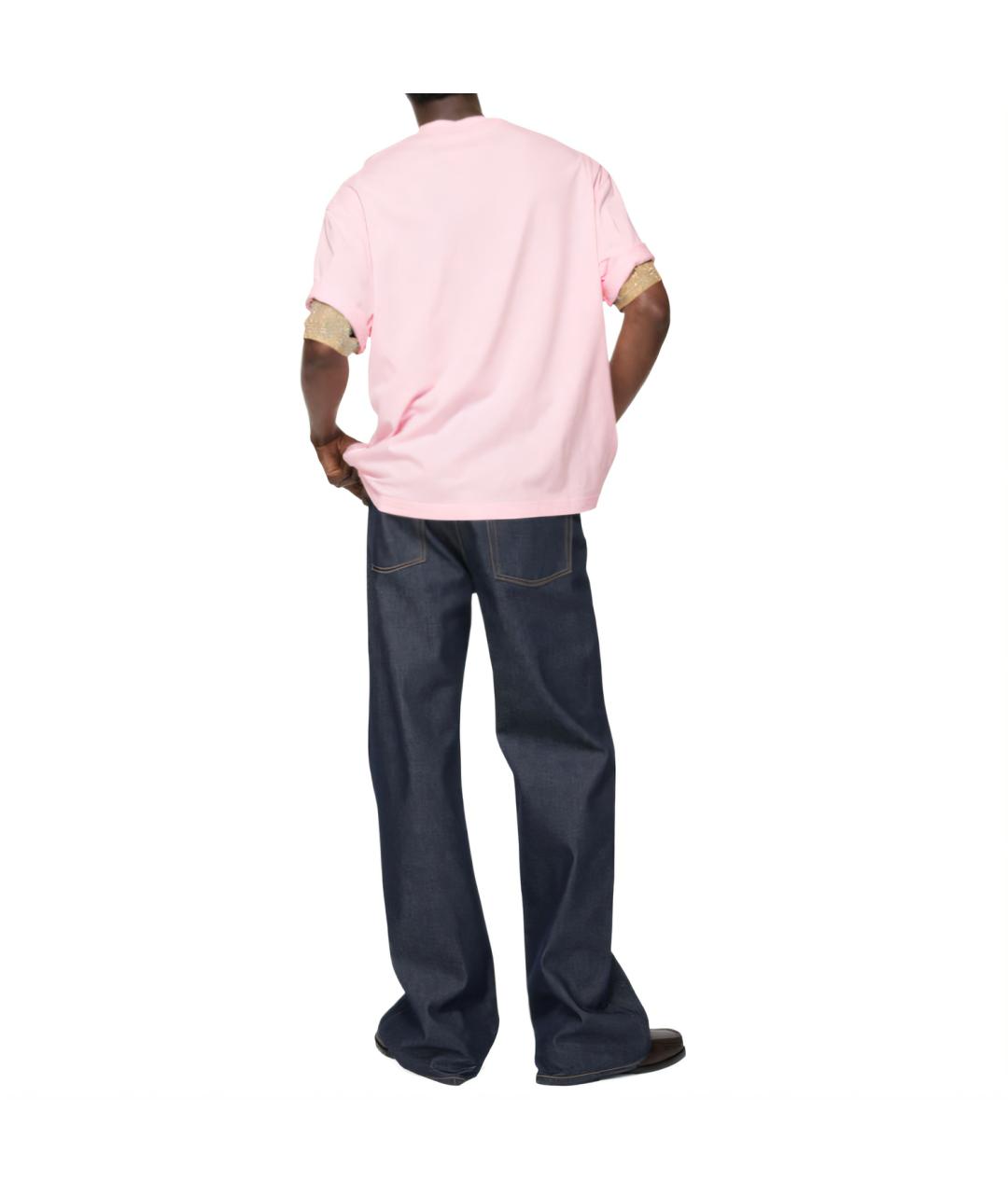 ACNE STUDIOS Розовая хлопковая футболка, фото 4