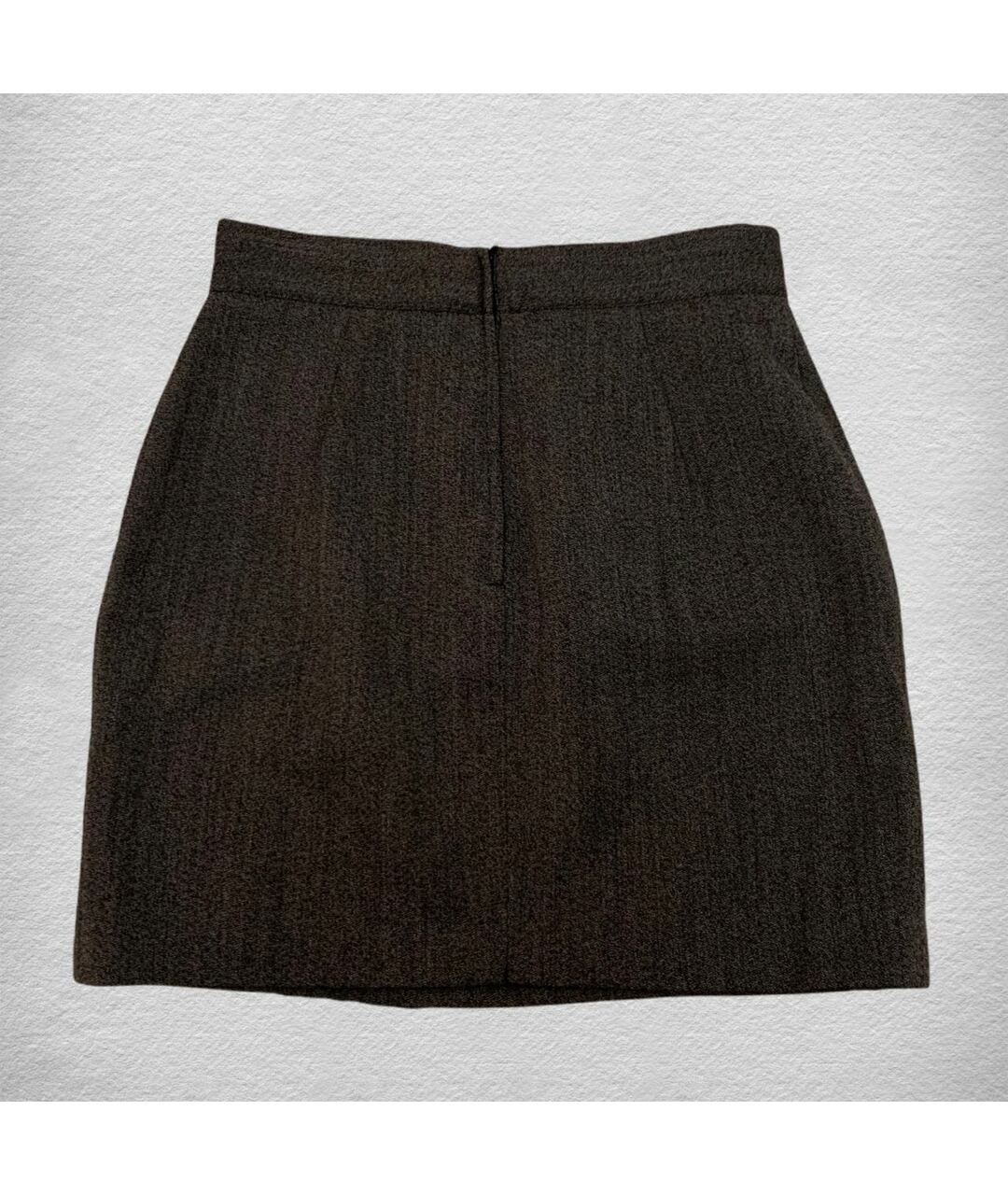 CLAUDE MONTANA Антрацитовая шерстяная юбка мини, фото 4