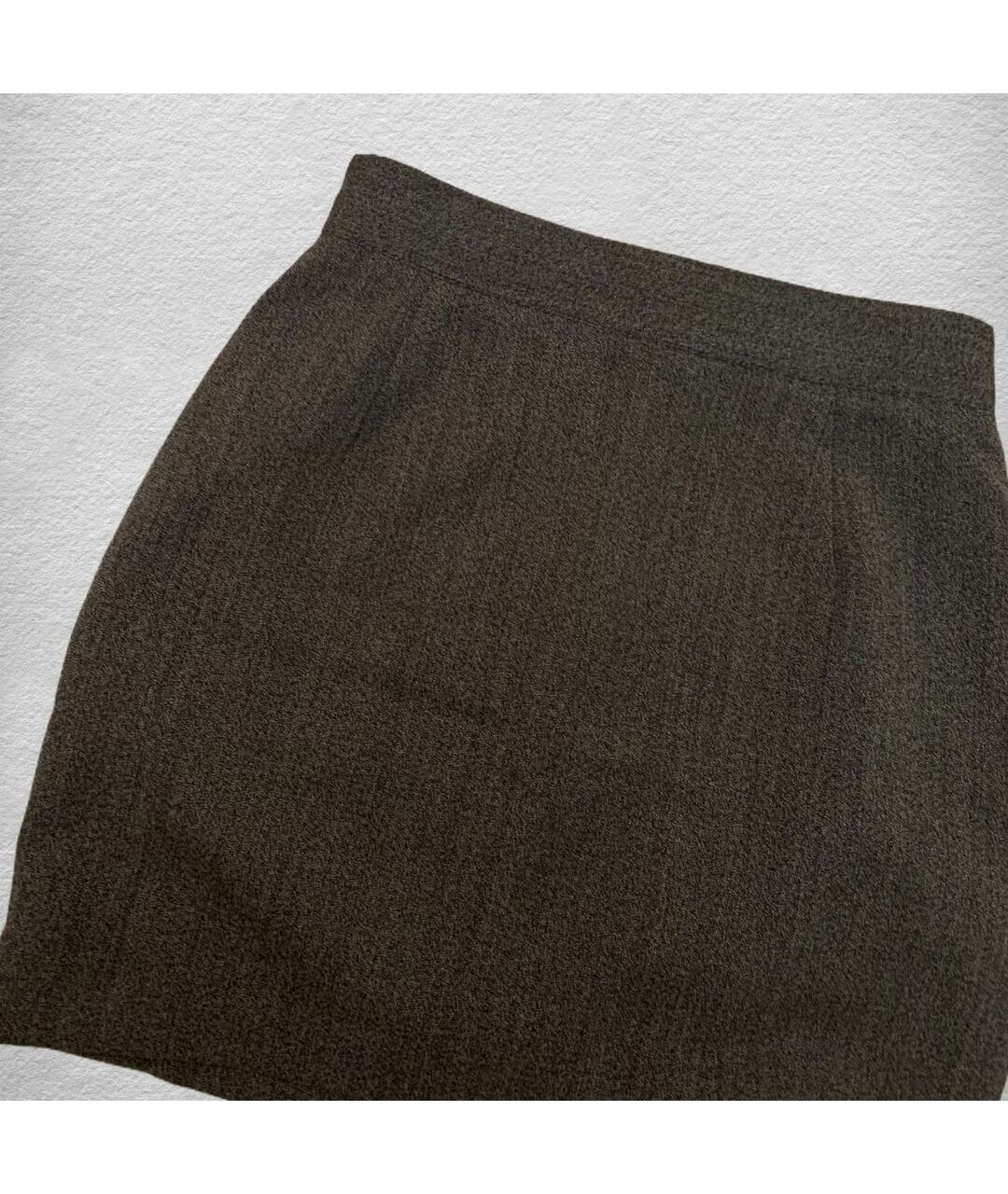 CLAUDE MONTANA Антрацитовая шерстяная юбка мини, фото 3