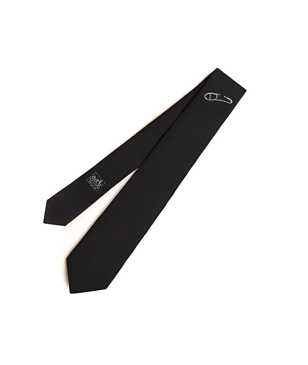 HERMES Черный шелковый галстук, фото 2