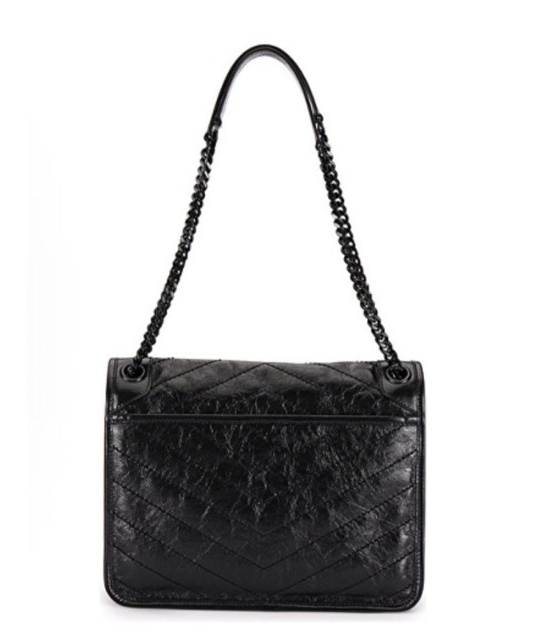 SAINT LAURENT Черная кожаная сумка через плечо, фото 2