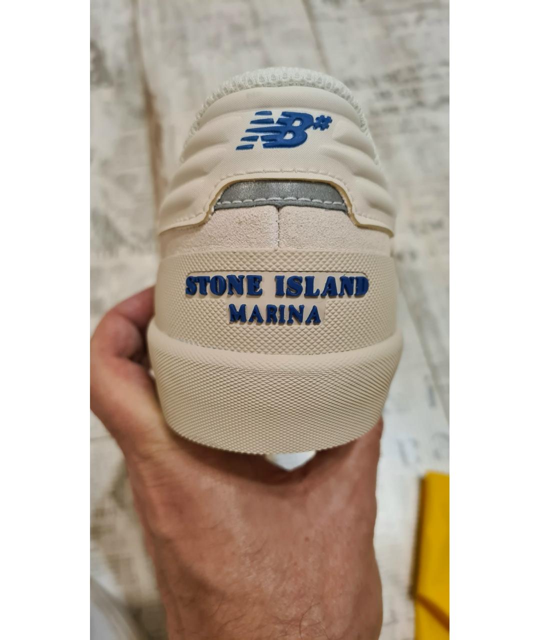 STONE ISLAND Бежевые замшевые низкие кроссовки / кеды, фото 5