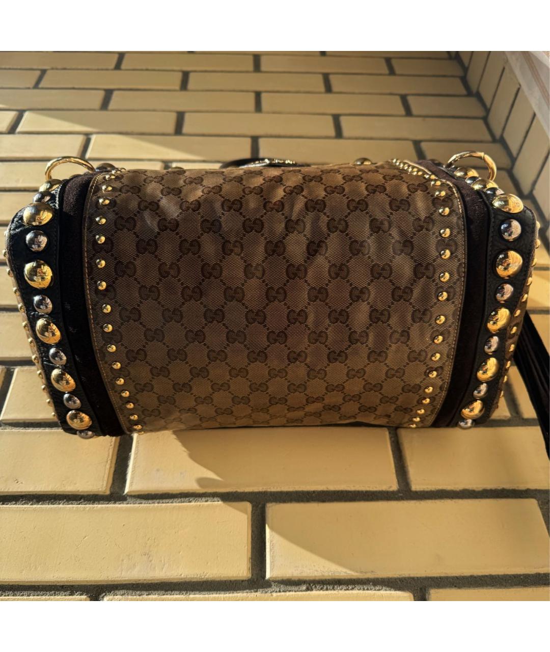 GUCCI Бежевая сумка с короткими ручками из лакированной кожи, фото 3