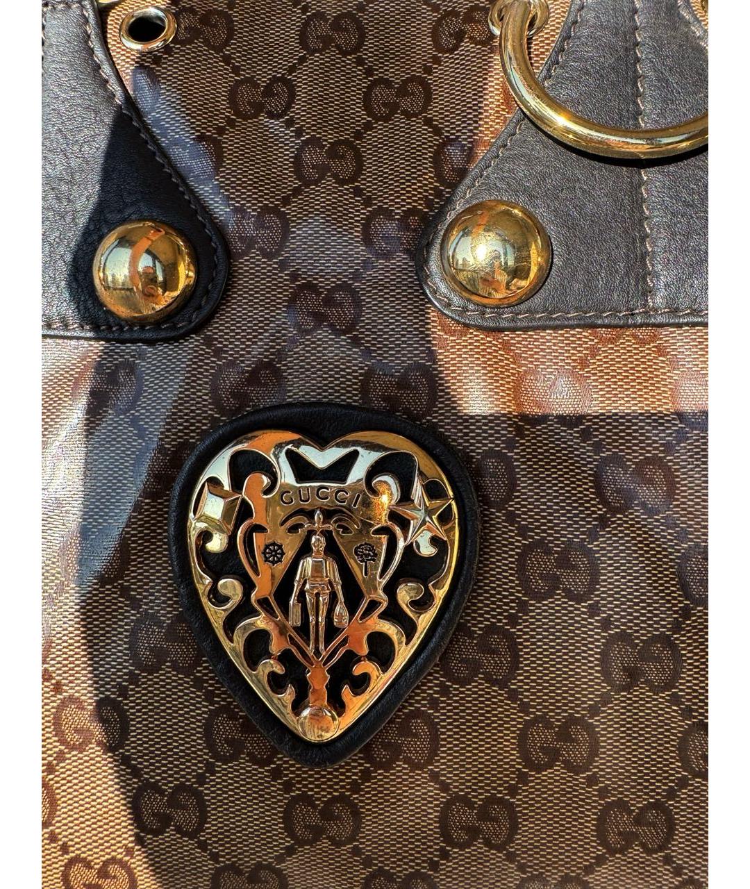 GUCCI Бежевая сумка с короткими ручками из лакированной кожи, фото 5