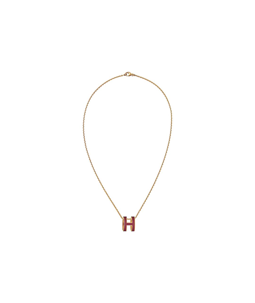 HERMES Бордовая металлическая подвеска, фото 2