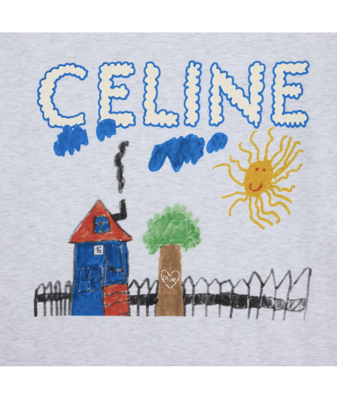 CELINE Серая хлопковая футболка, фото 3