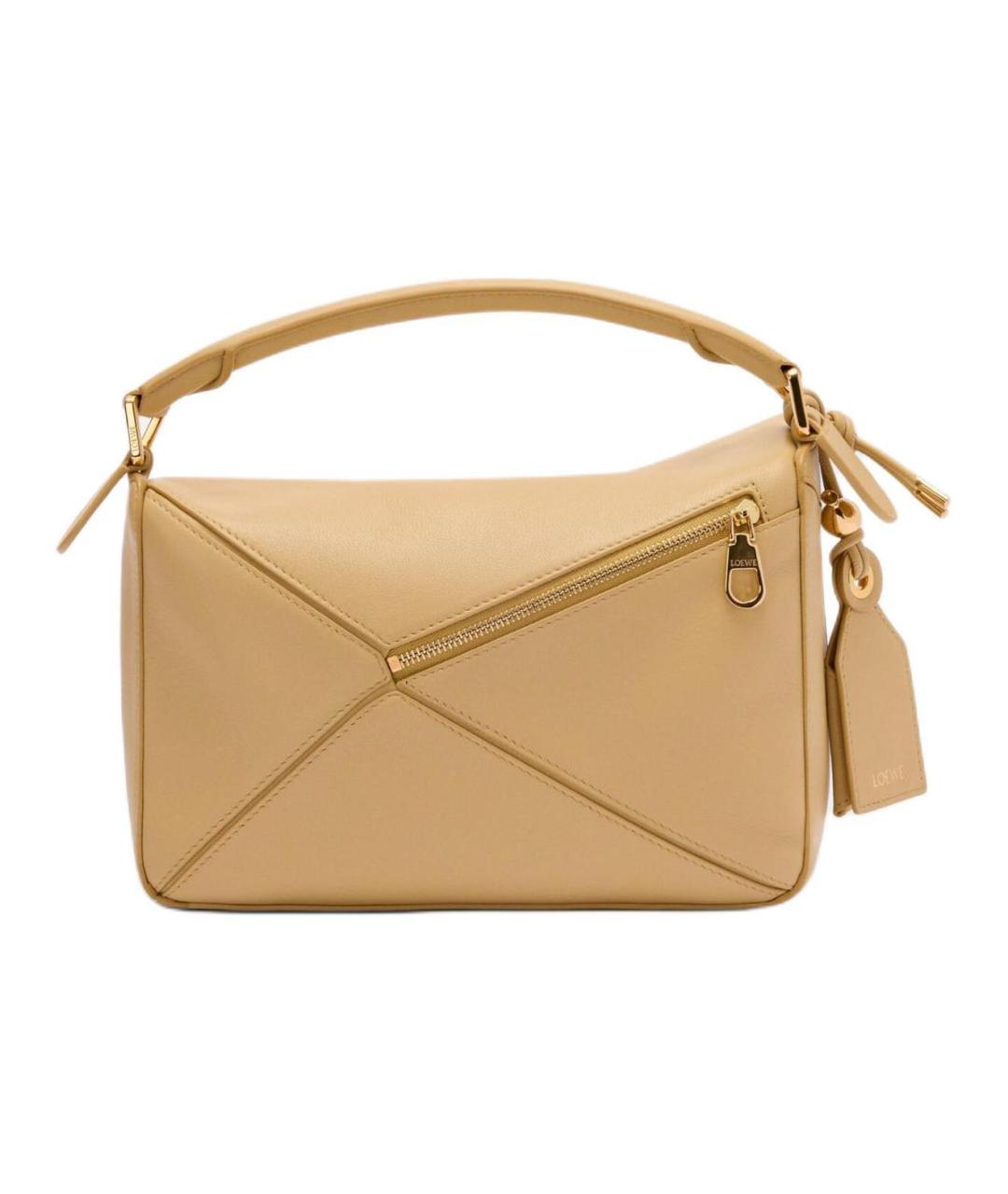 LOEWE Бежевая кожаная сумка через плечо, фото 4