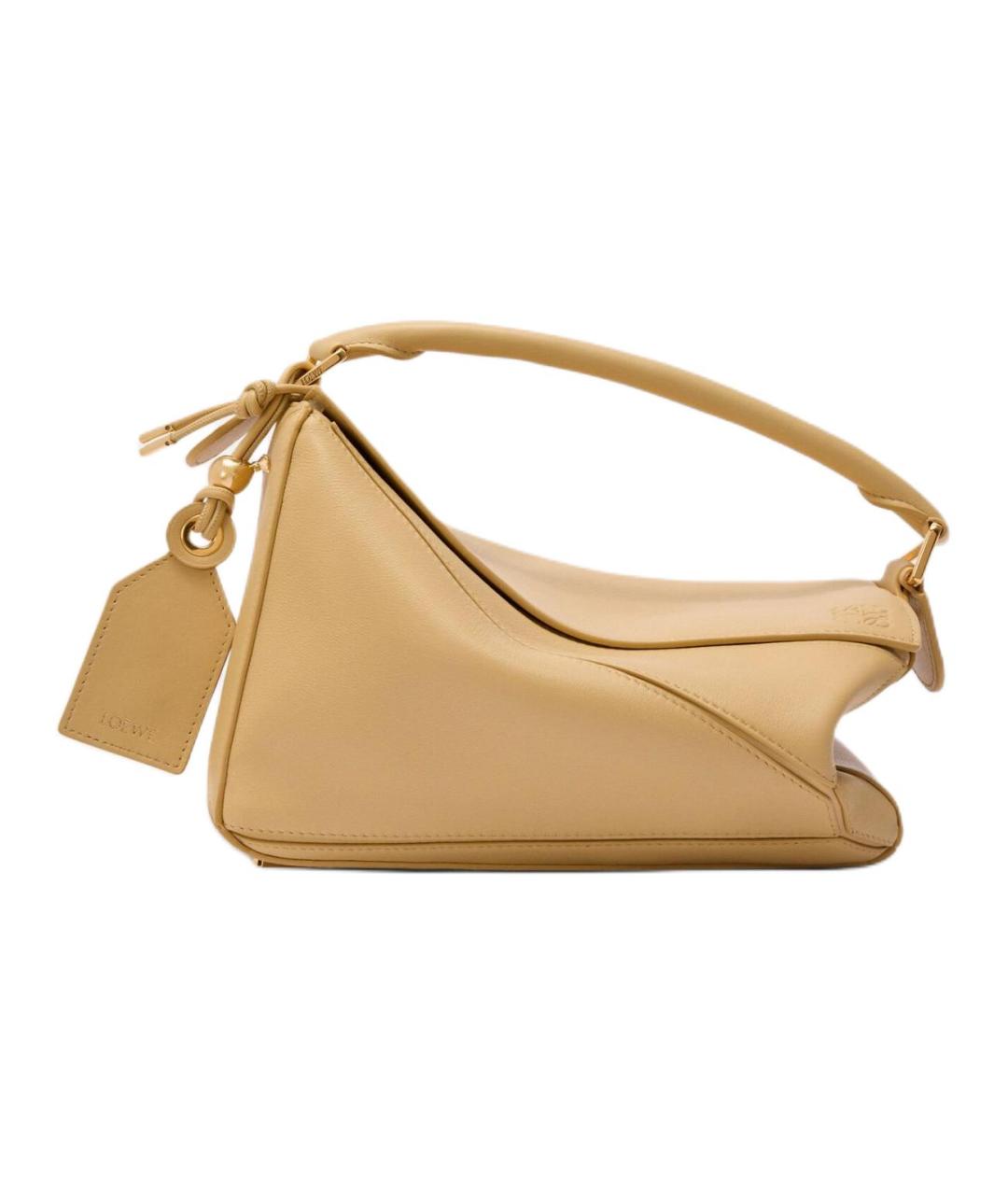 LOEWE Бежевая кожаная сумка через плечо, фото 3