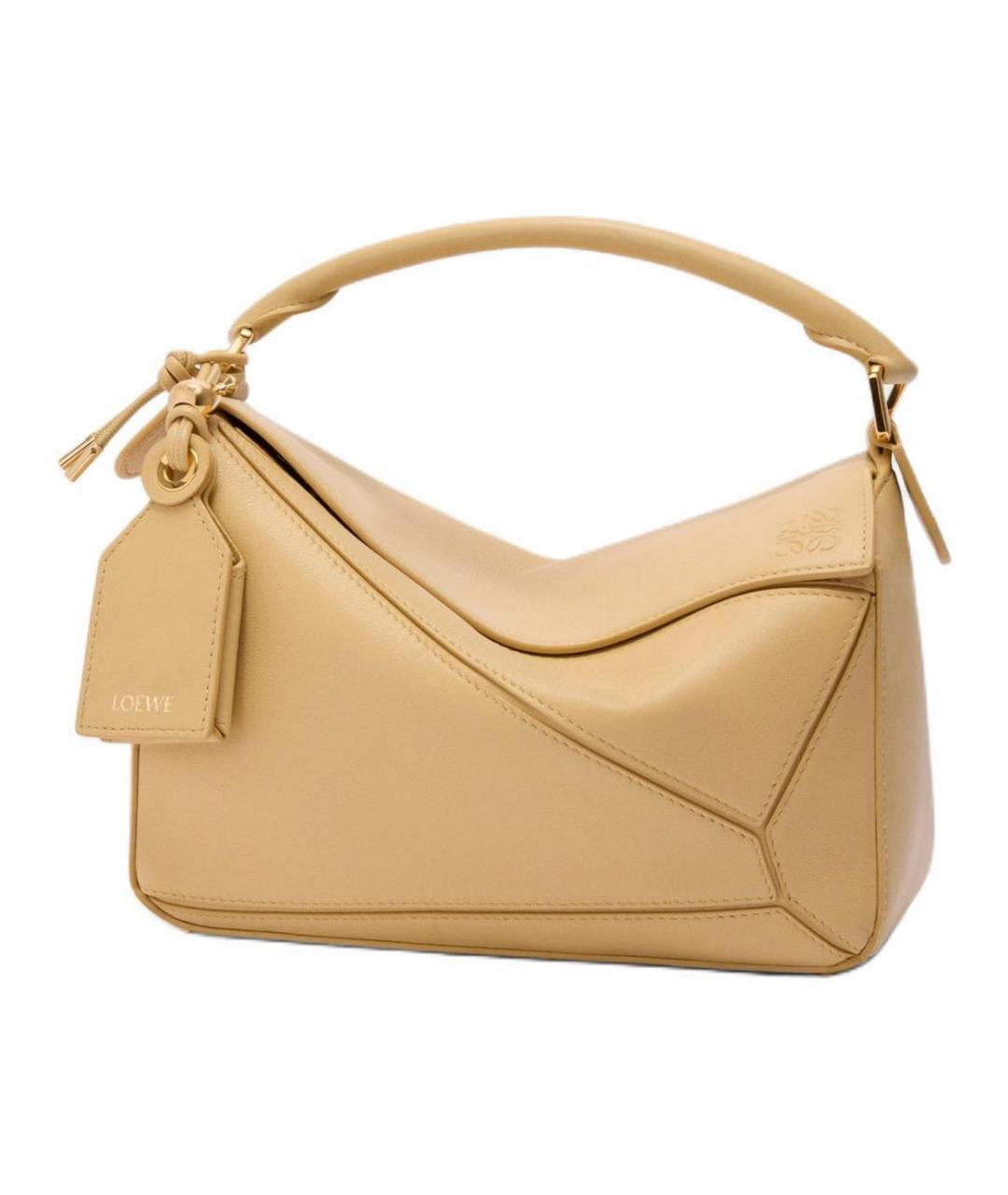 LOEWE Бежевая кожаная сумка через плечо, фото 10