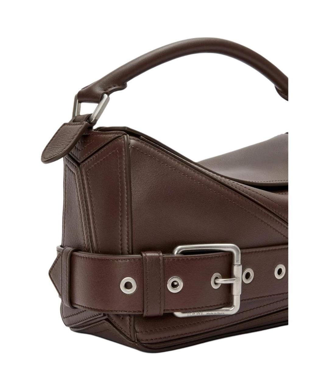 LOEWE Коричневая кожаная сумка через плечо, фото 7