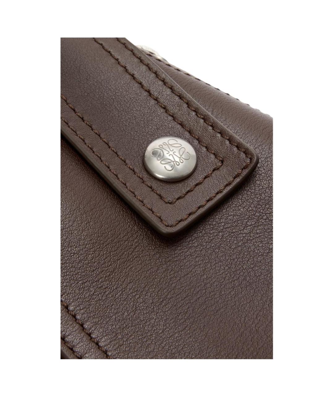 LOEWE Коричневая кожаная сумка через плечо, фото 9