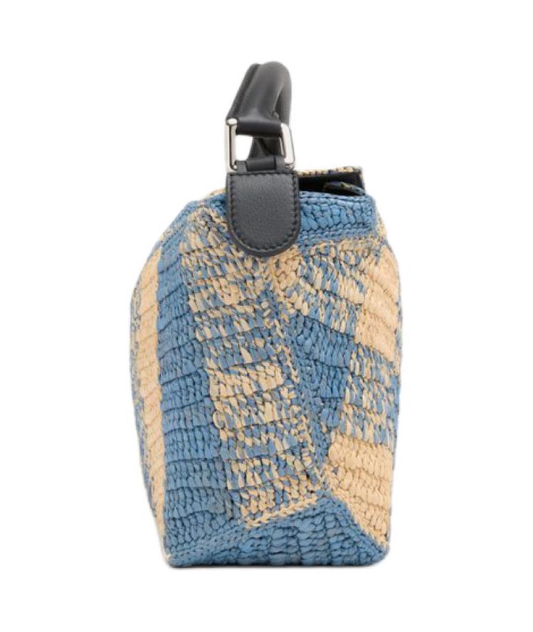 LOEWE Синяя пелетеная сумка через плечо, фото 5