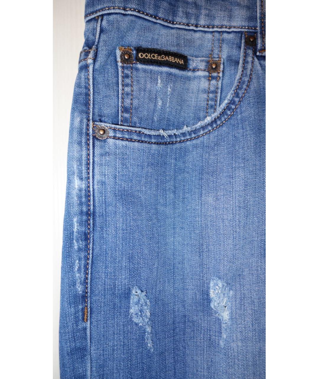 DOLCE&GABBANA Синие хлопко-эластановые джинсы скинни, фото 2