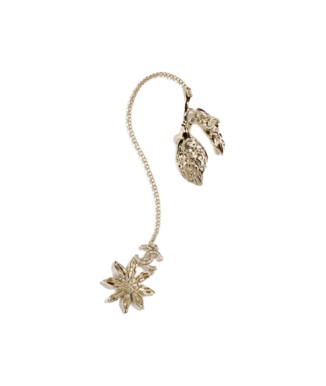 CHANEL Золотые металлические серьги, фото 1