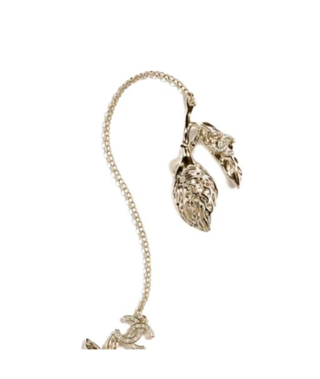 CHANEL Золотые металлические серьги, фото 2