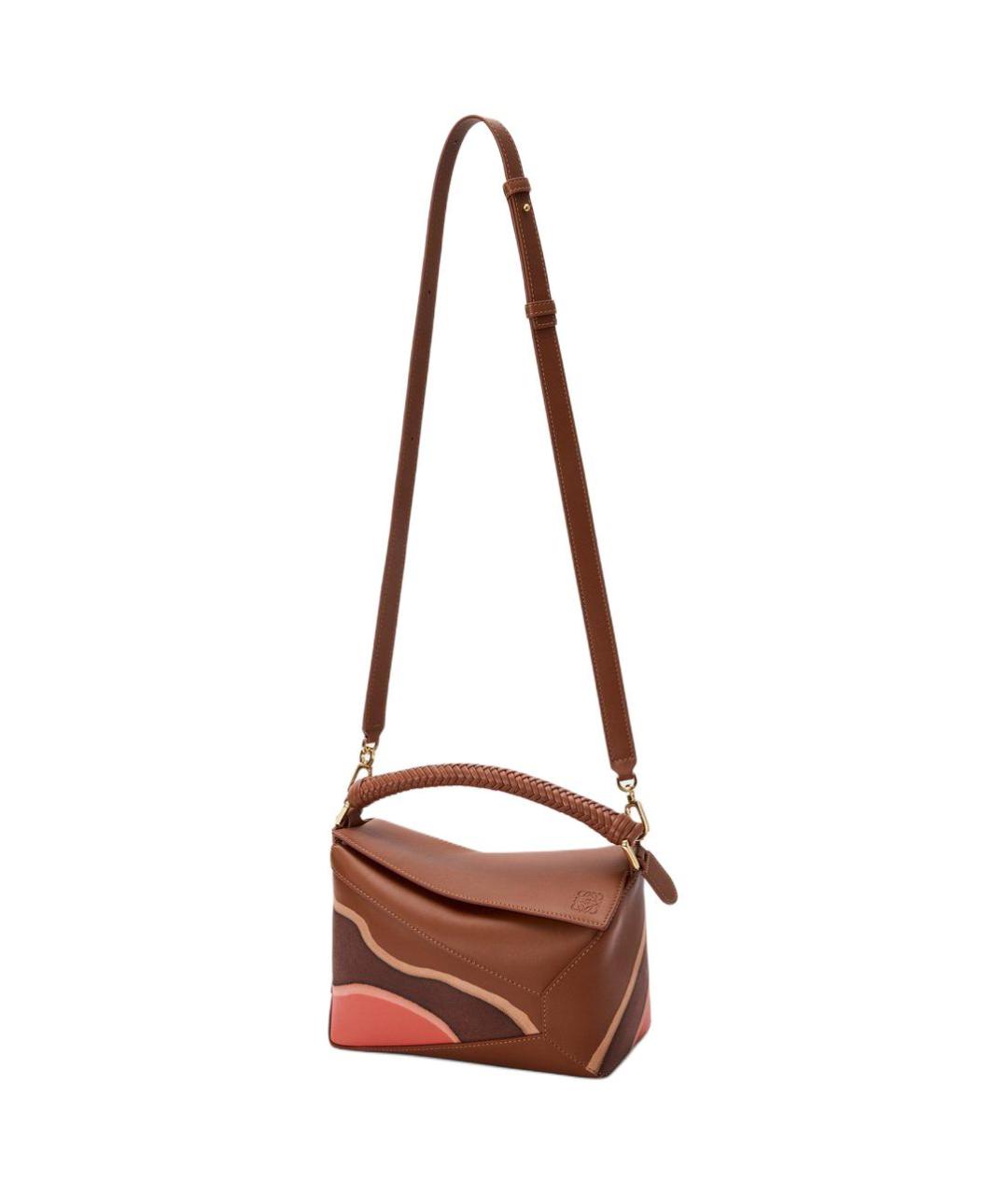 LOEWE Коричневая кожаная сумка через плечо, фото 3