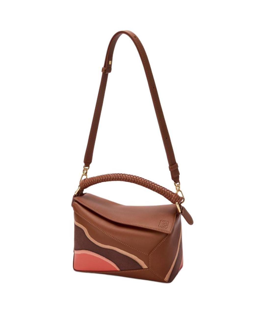 LOEWE Коричневая кожаная сумка через плечо, фото 2