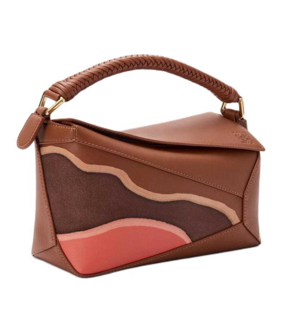 LOEWE Коричневая кожаная сумка через плечо, фото 4