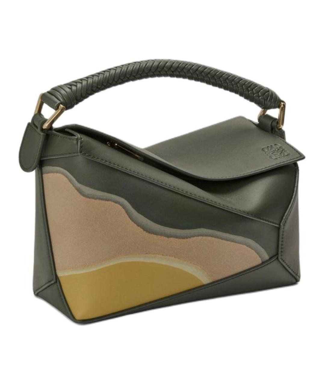 LOEWE Хаки кожаная сумка через плечо, фото 4