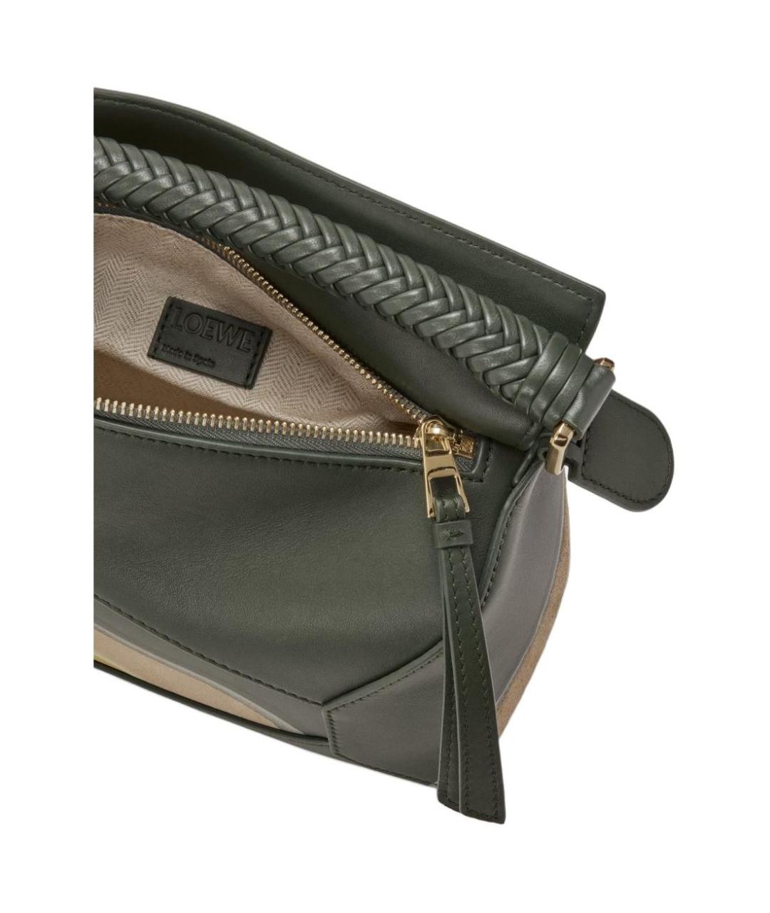 LOEWE Хаки кожаная сумка через плечо, фото 8
