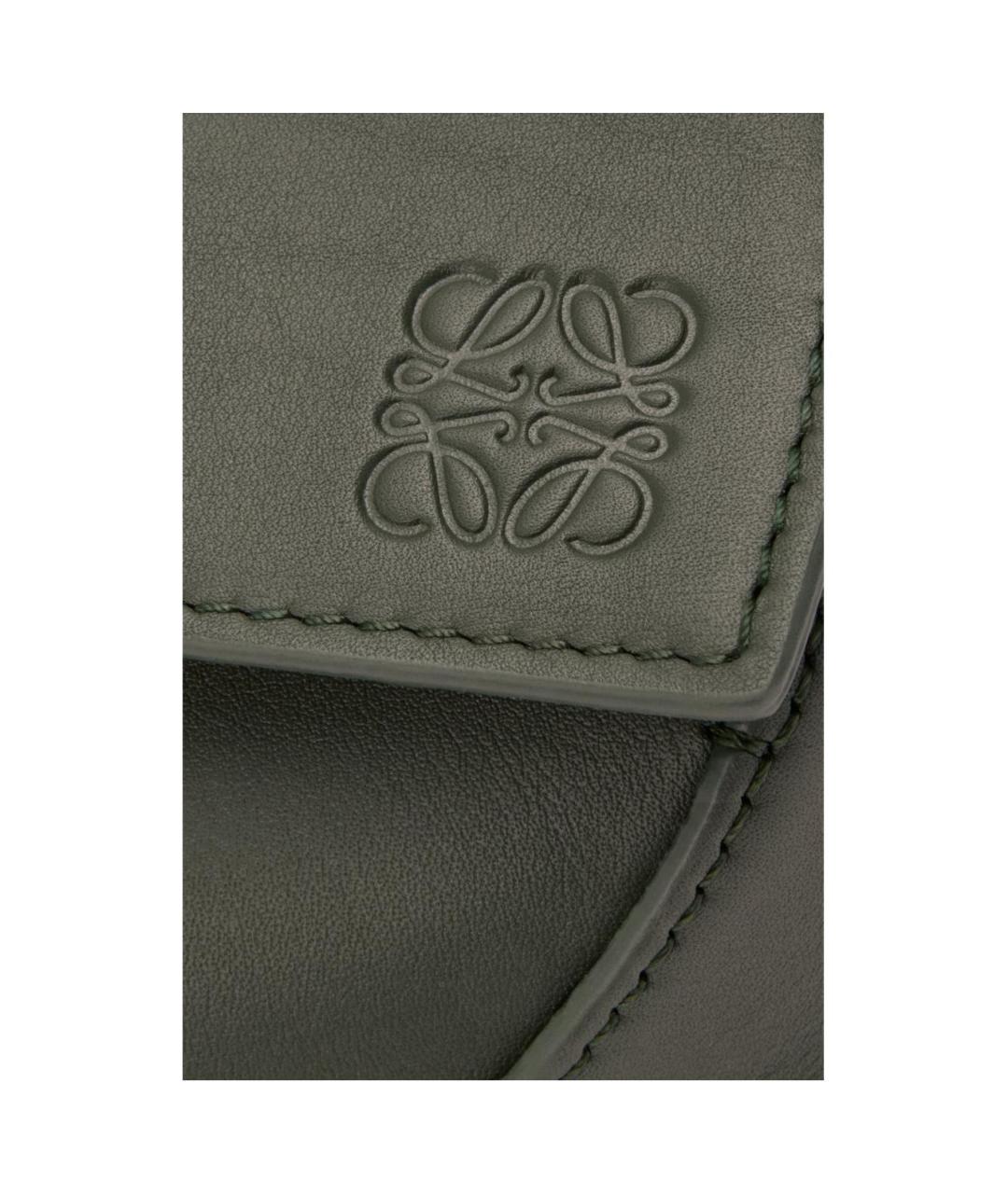 LOEWE Хаки кожаная сумка через плечо, фото 7