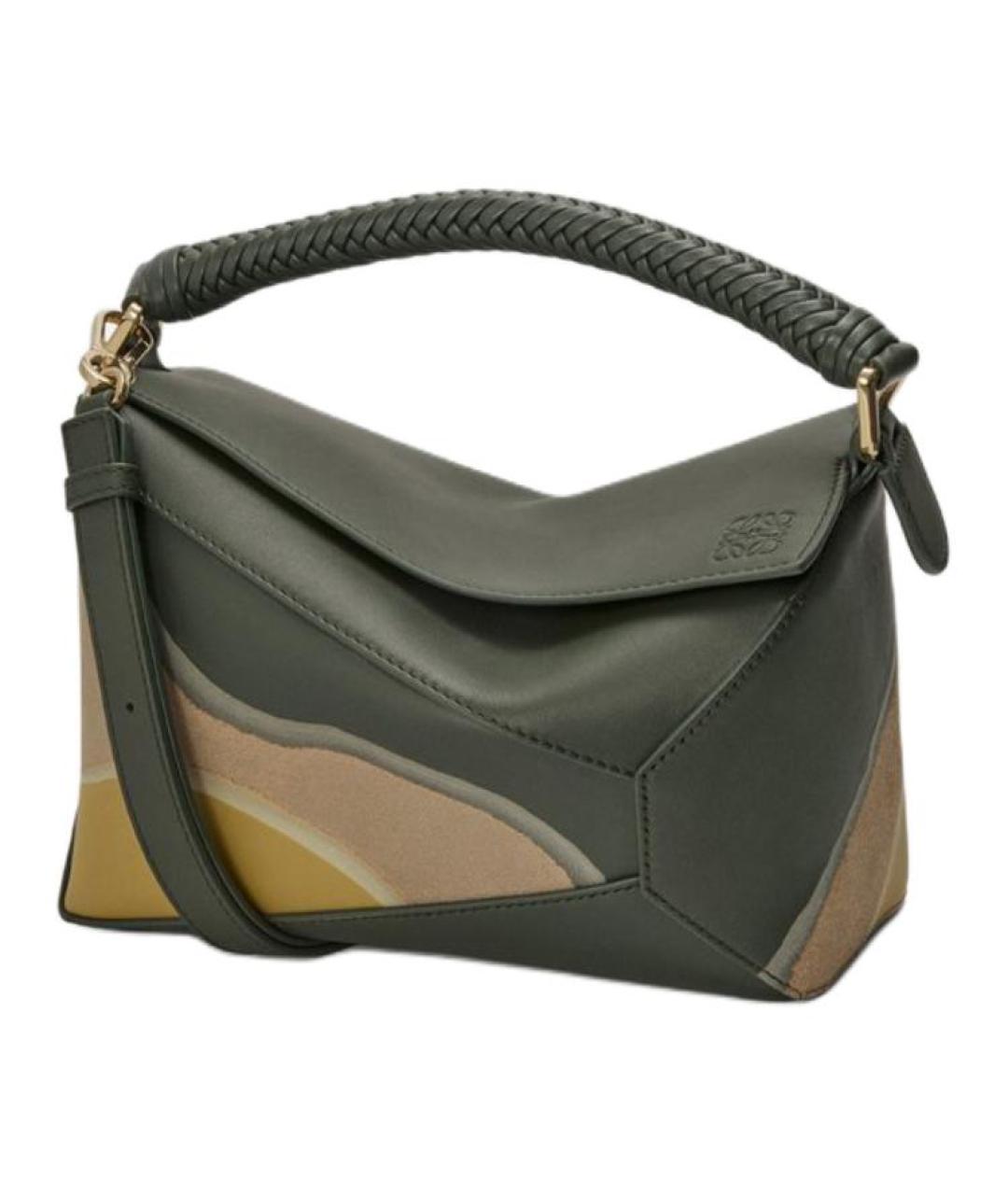 LOEWE Хаки кожаная сумка через плечо, фото 1