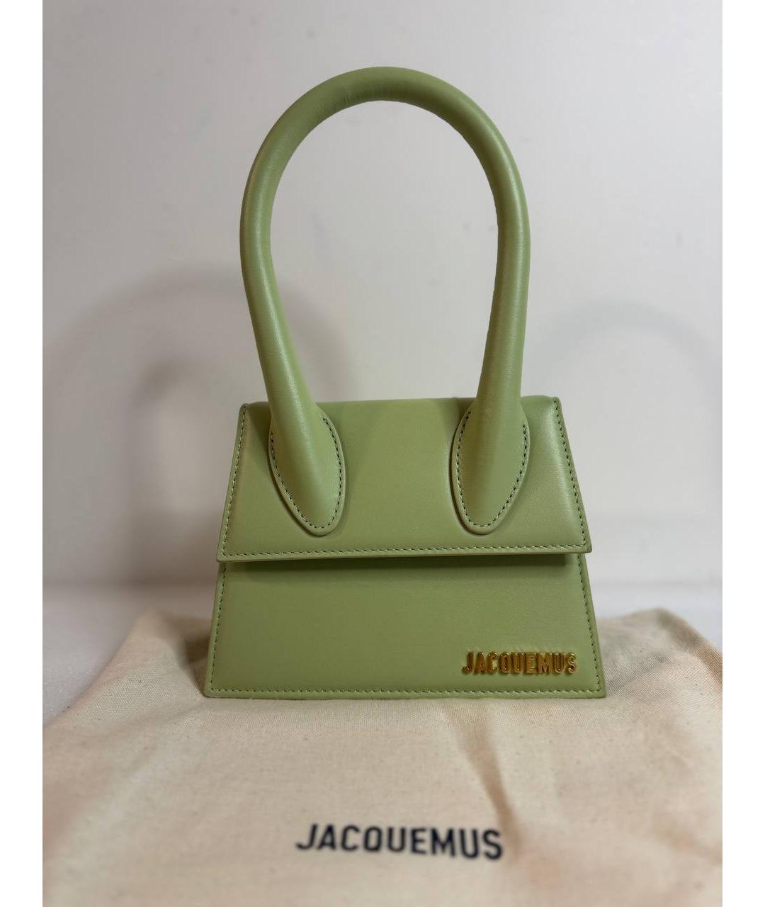 JACQUEMUS Зеленая кожаная сумка тоут, фото 10