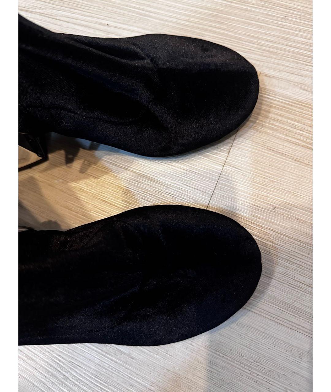 MAISON MARGIELA Черные бархатные ботфорты, фото 3