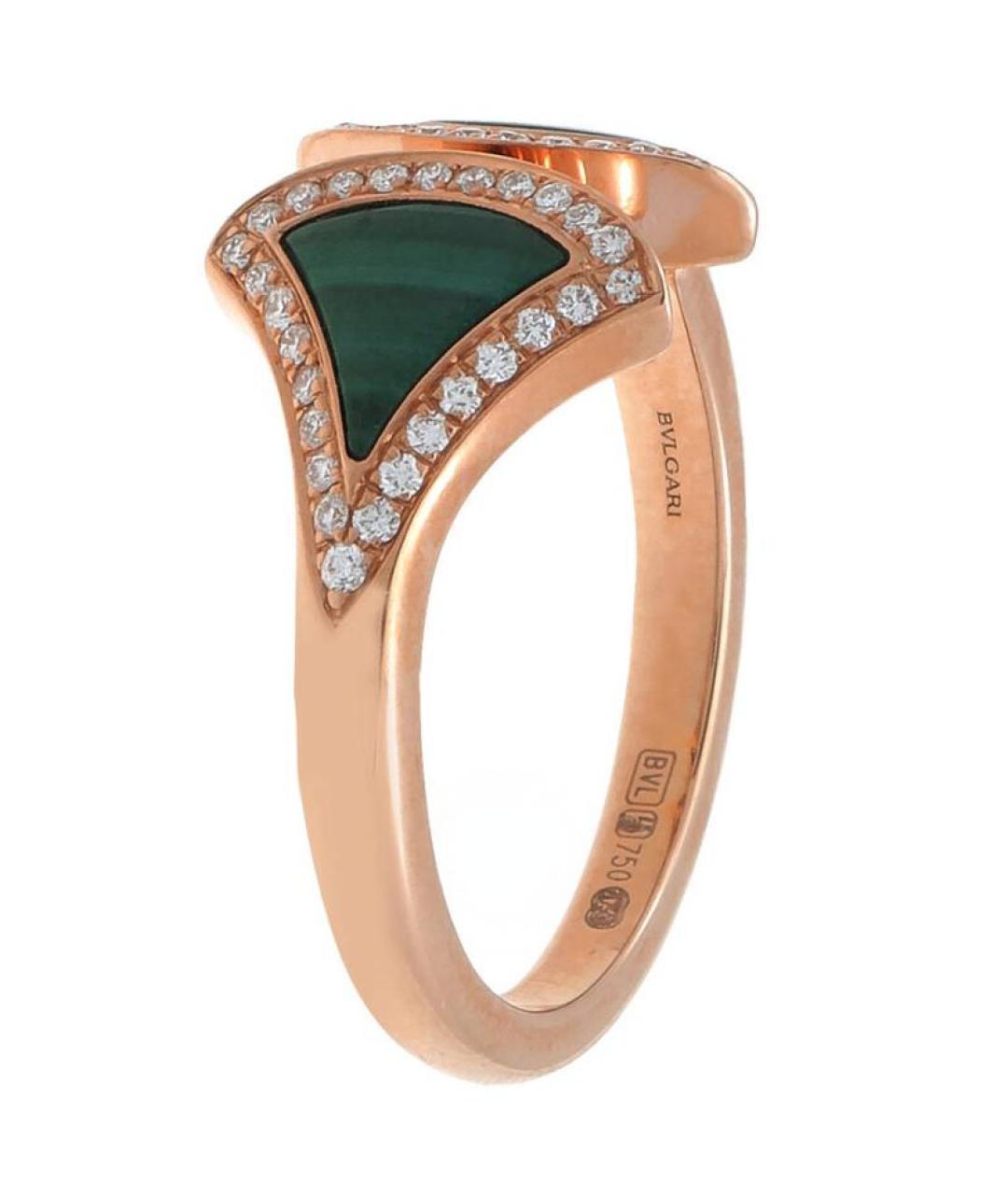 BVLGARI Зеленые кольцо из розового золота, фото 2