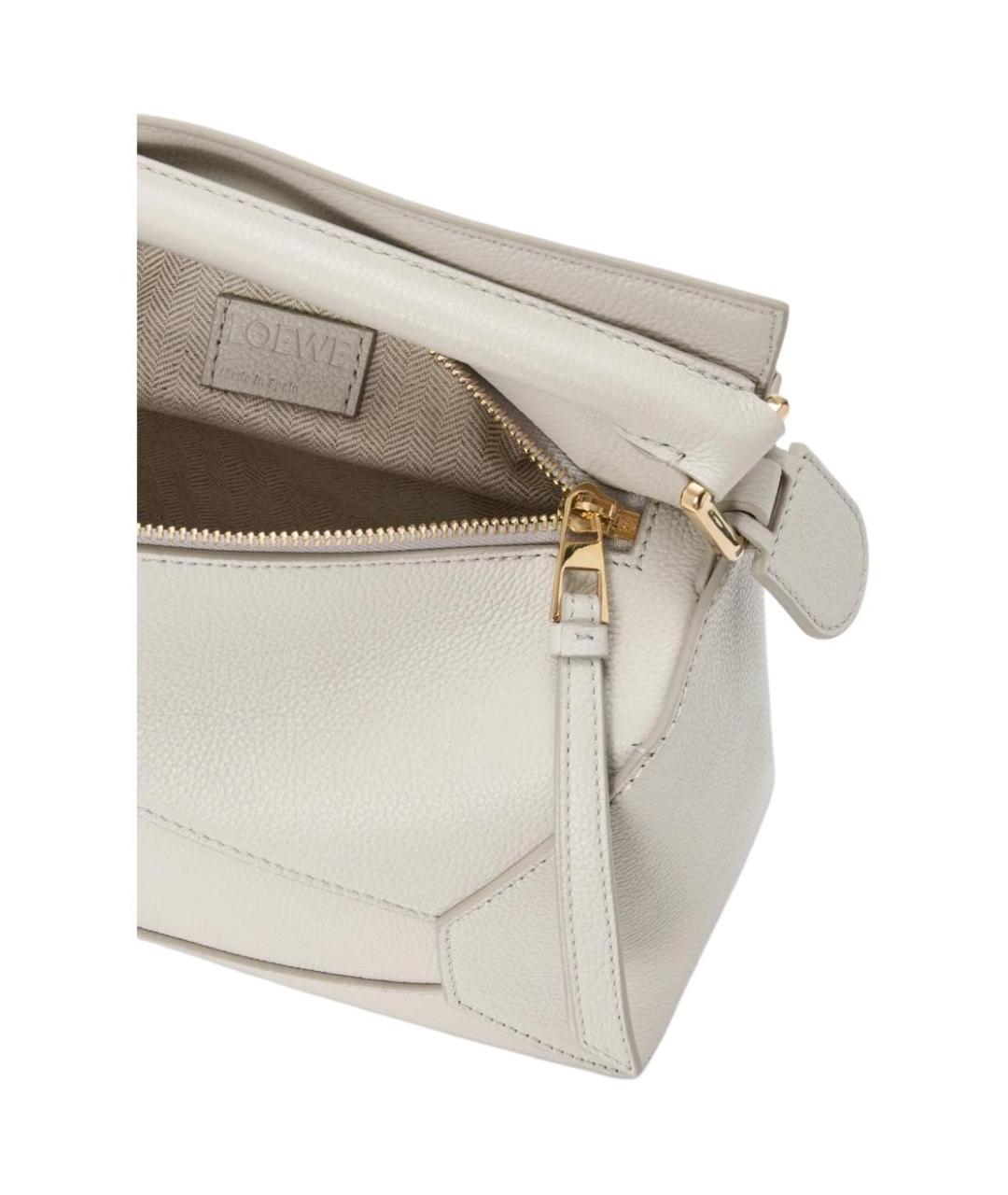 LOEWE Белая кожаная сумка через плечо, фото 6